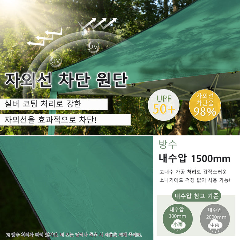 3×3m 야외 가제보 2도어·2윈도우 │ 화이트 스틸 프레임 캐노피 │ L033-RM-LP