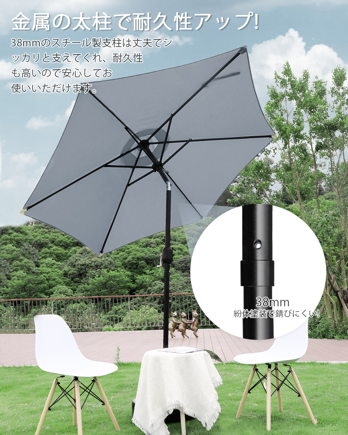 230cm 야외용 파라솔 자외선 차단 정원 테라스 차양 우산 | LL-ZYS-D005